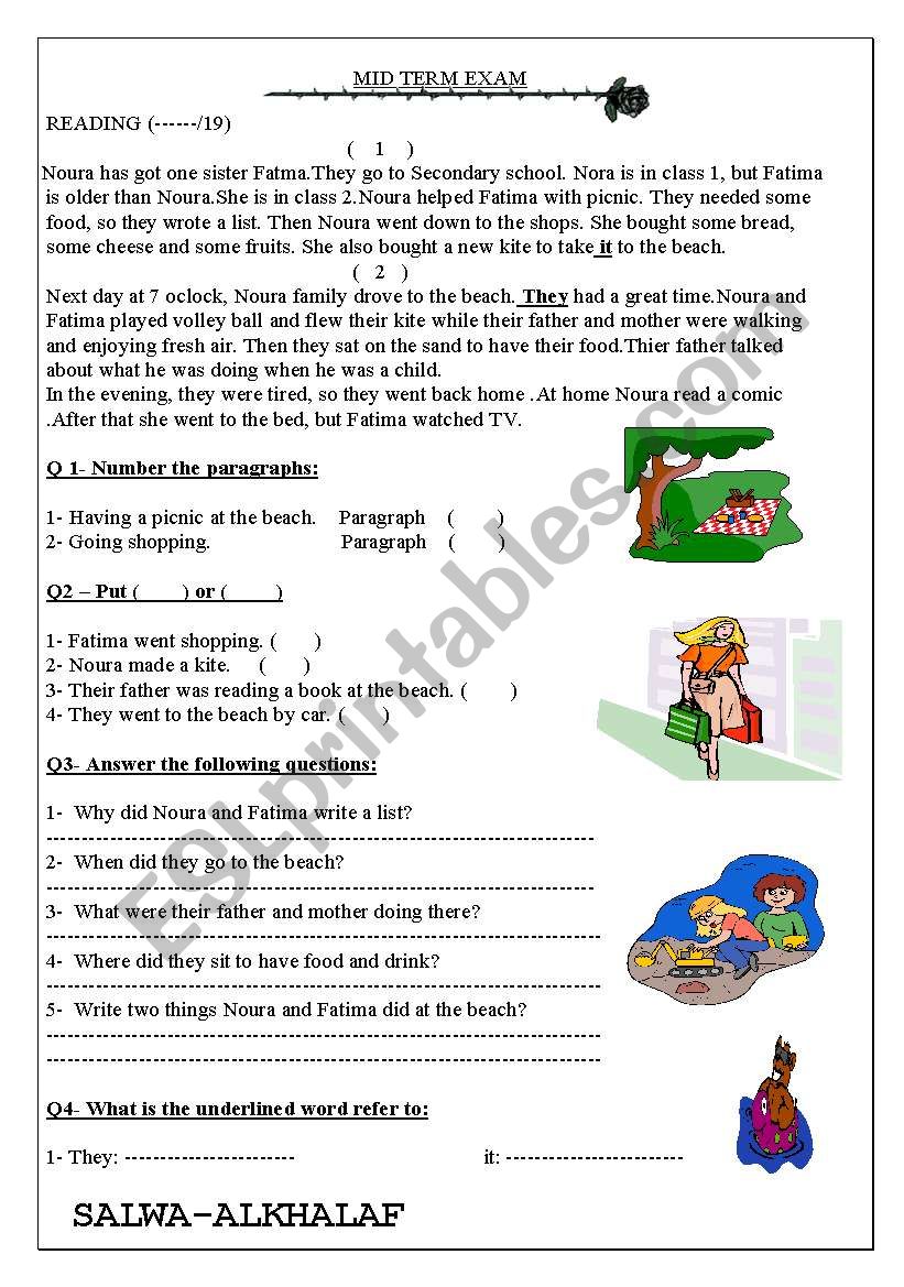 reading worksheet