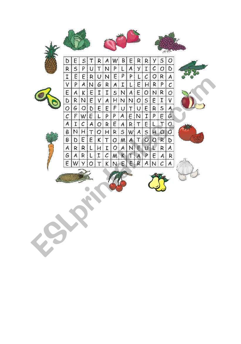 Fruit and vegetable word puzzle