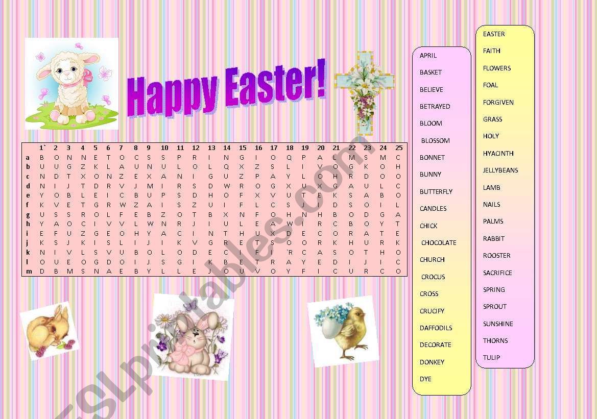 Easter Wordsearch 2011 worksheet