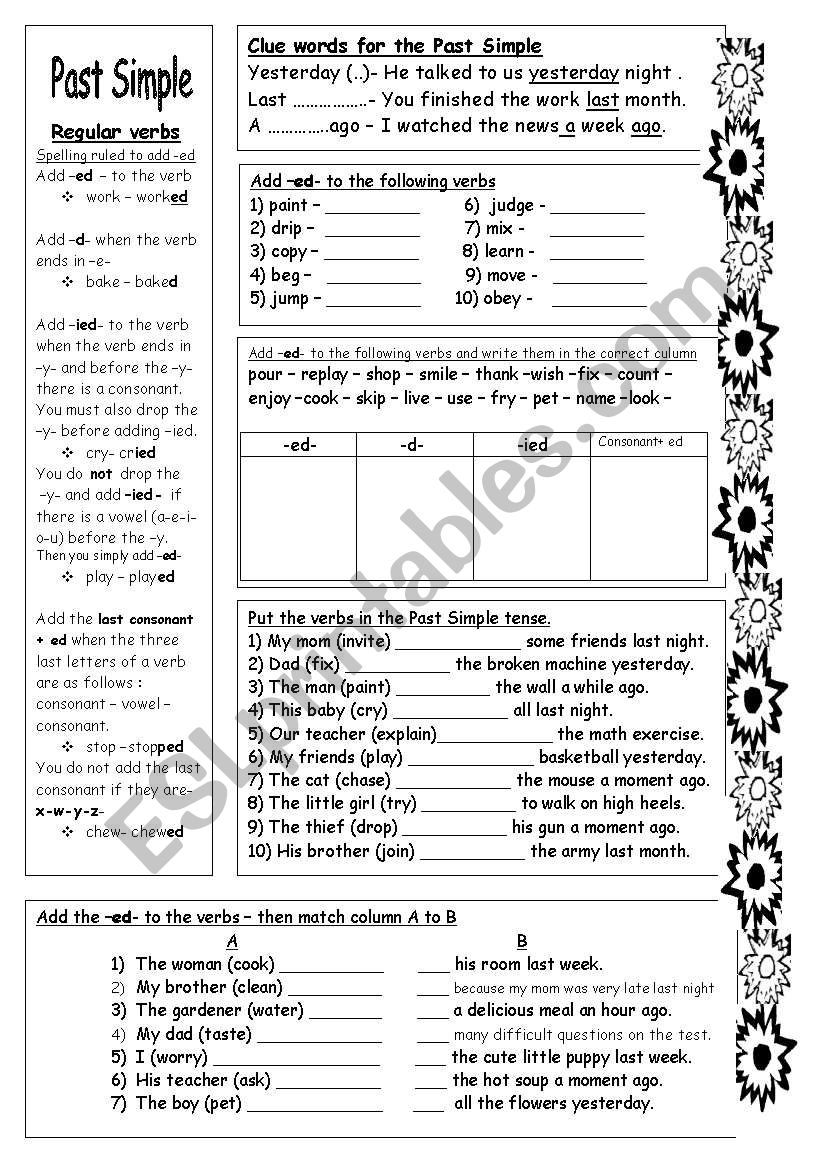 Past Simple - Regular Verbs worksheet