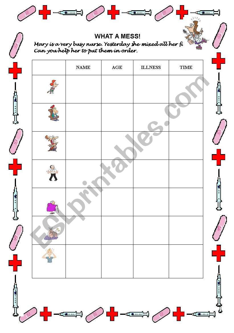 WHAT A MESS worksheet