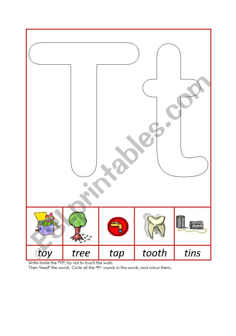 Phonic Recognition Tt worksheet