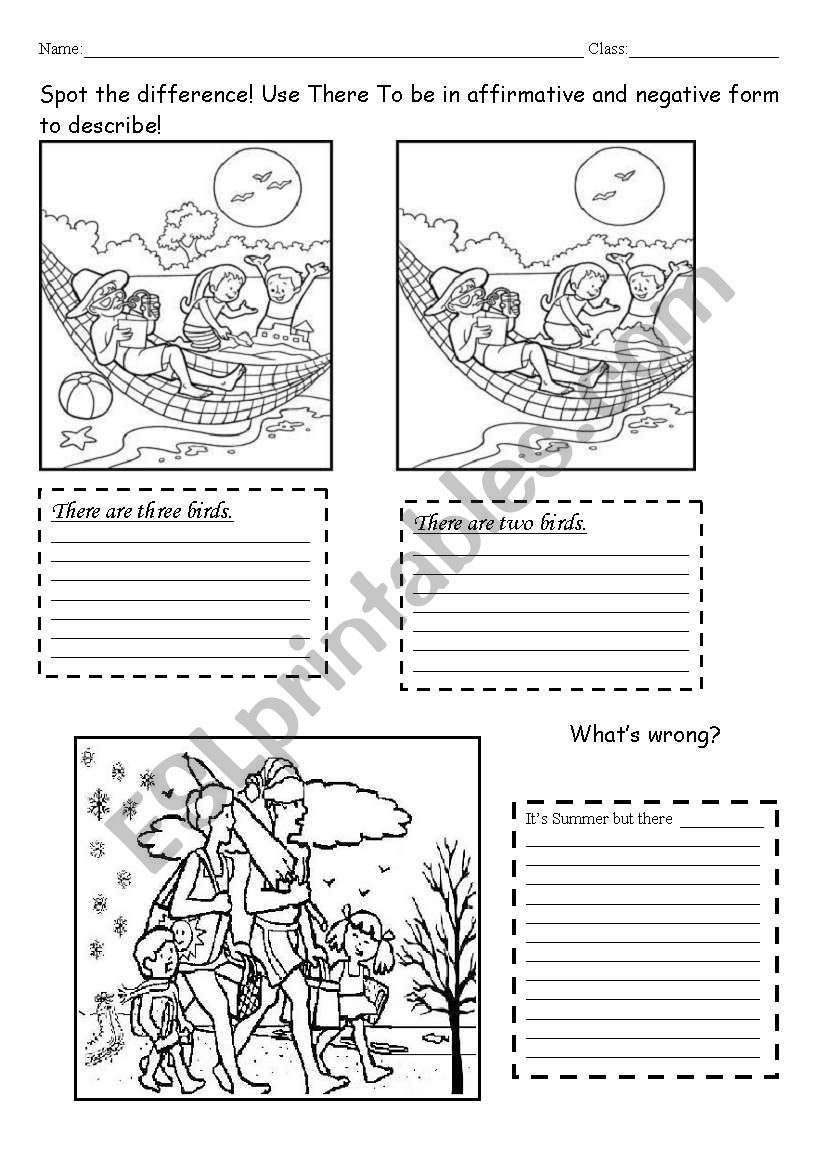 Spot Diference/There to be. worksheet