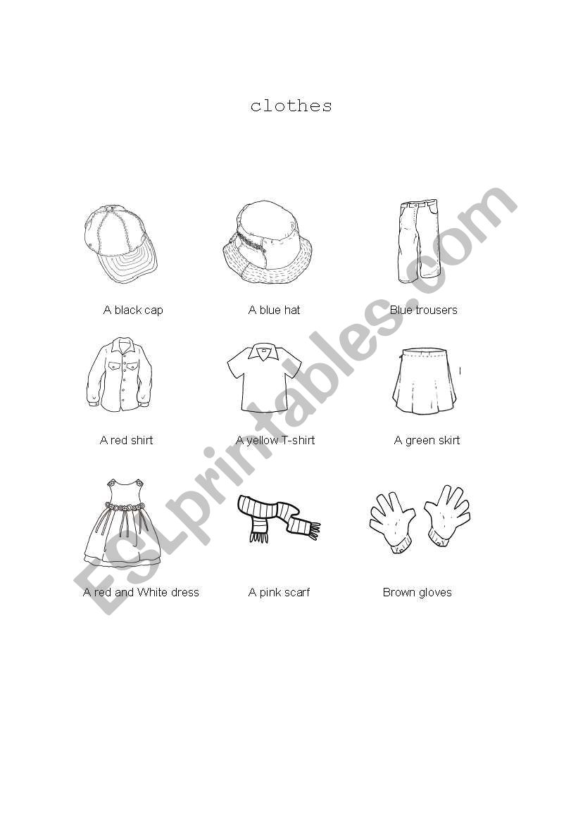 Naming clothes worksheet