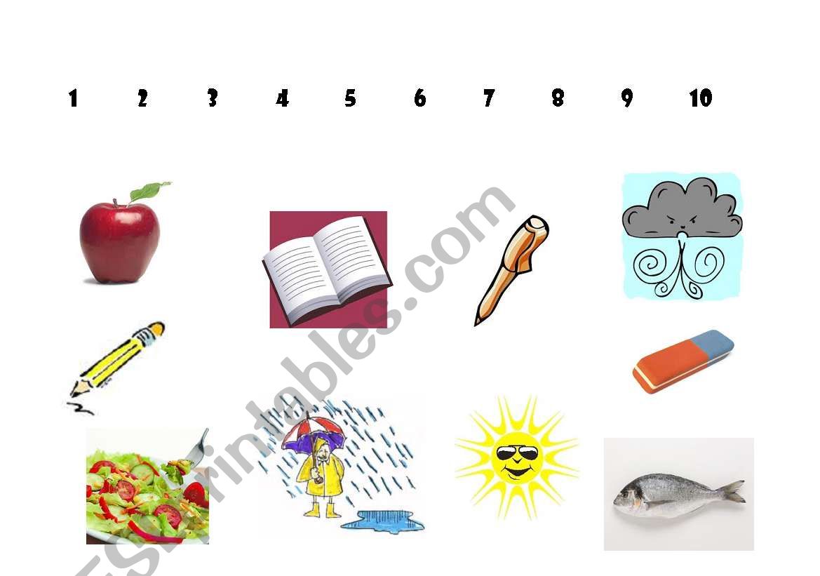 Matching worksheet