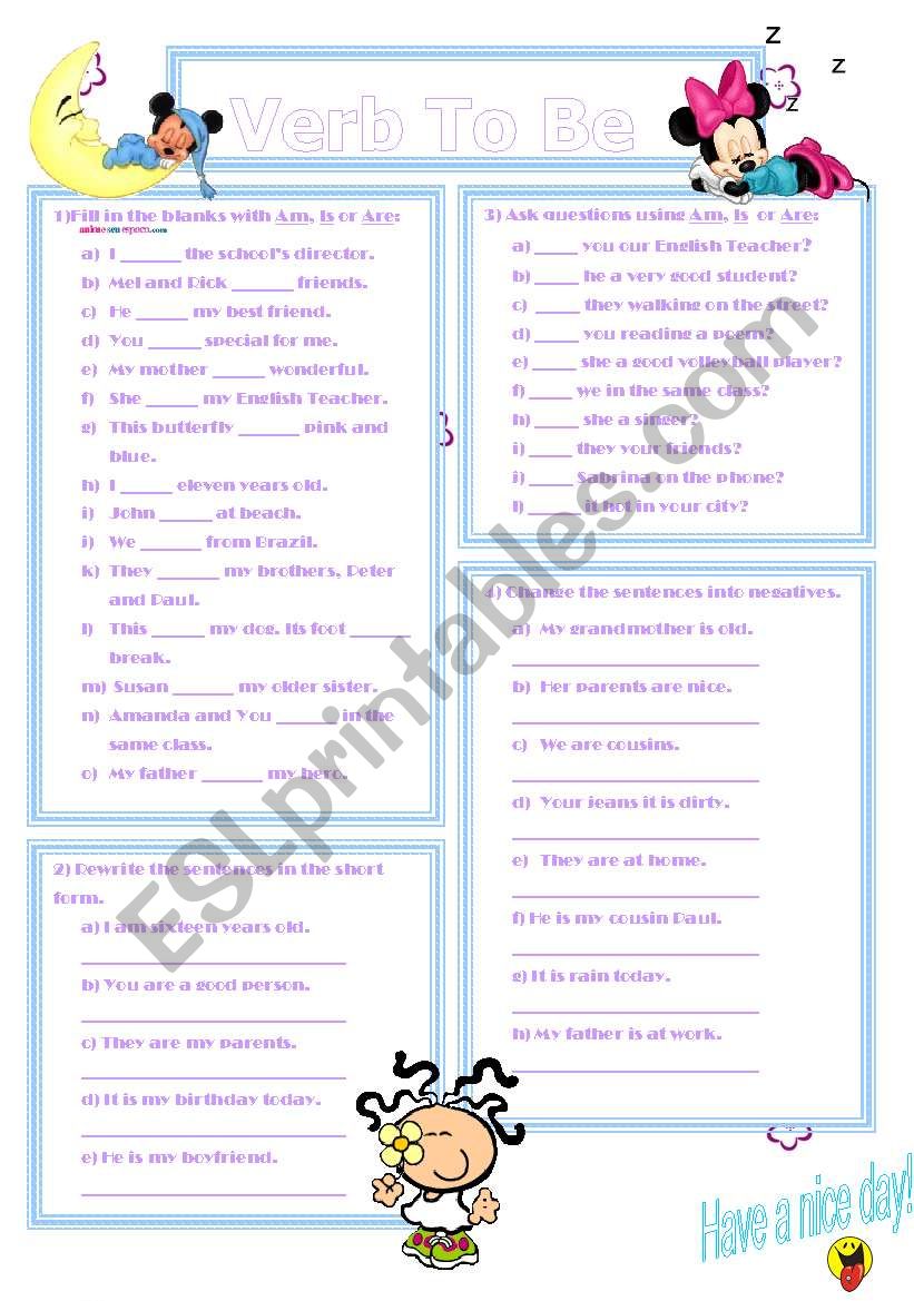 Verb To Be worksheet