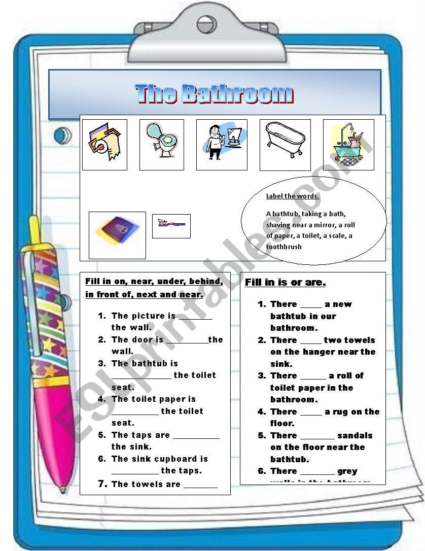 The Bathroom worksheet