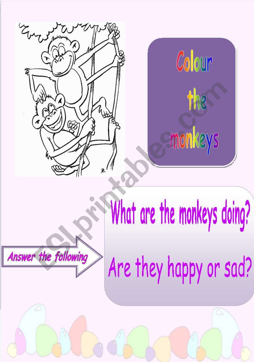 monkeys worksheet