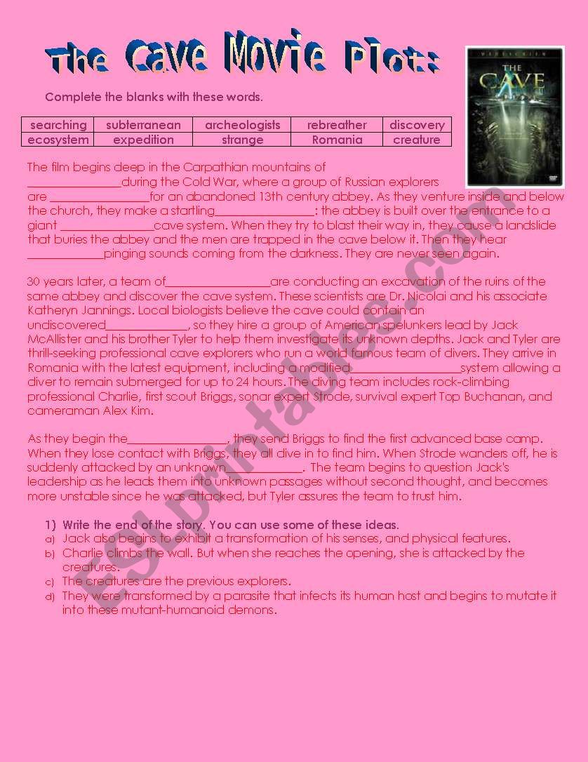 The Cave Movie Plot worksheet