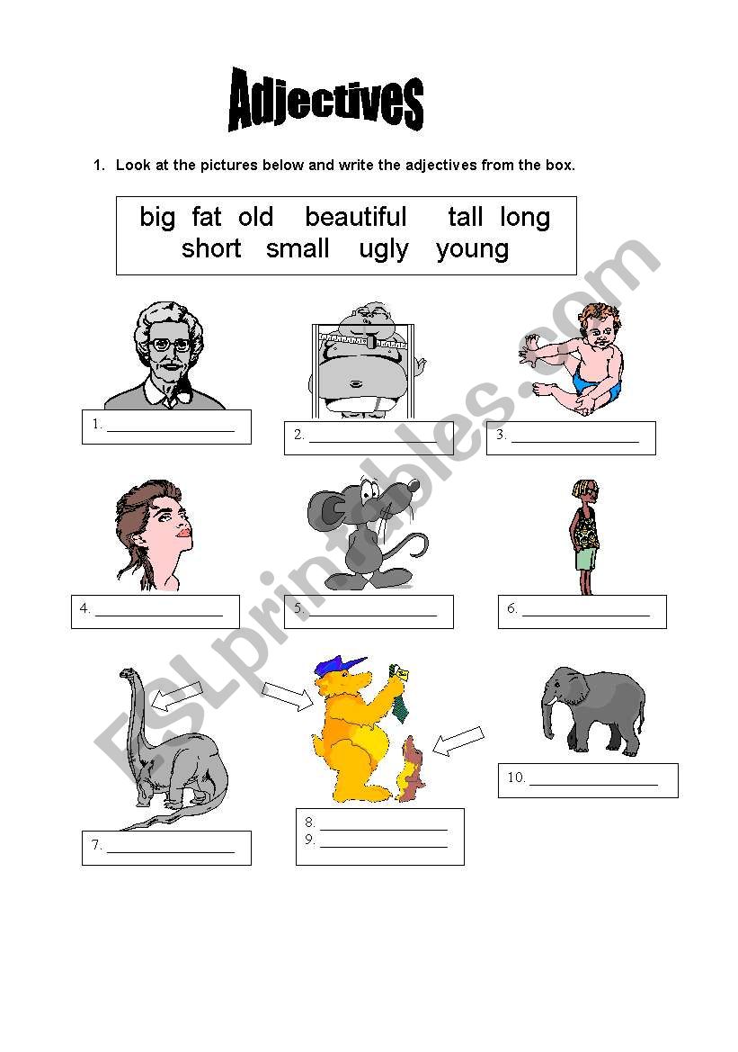 Adjectives 2 worksheet