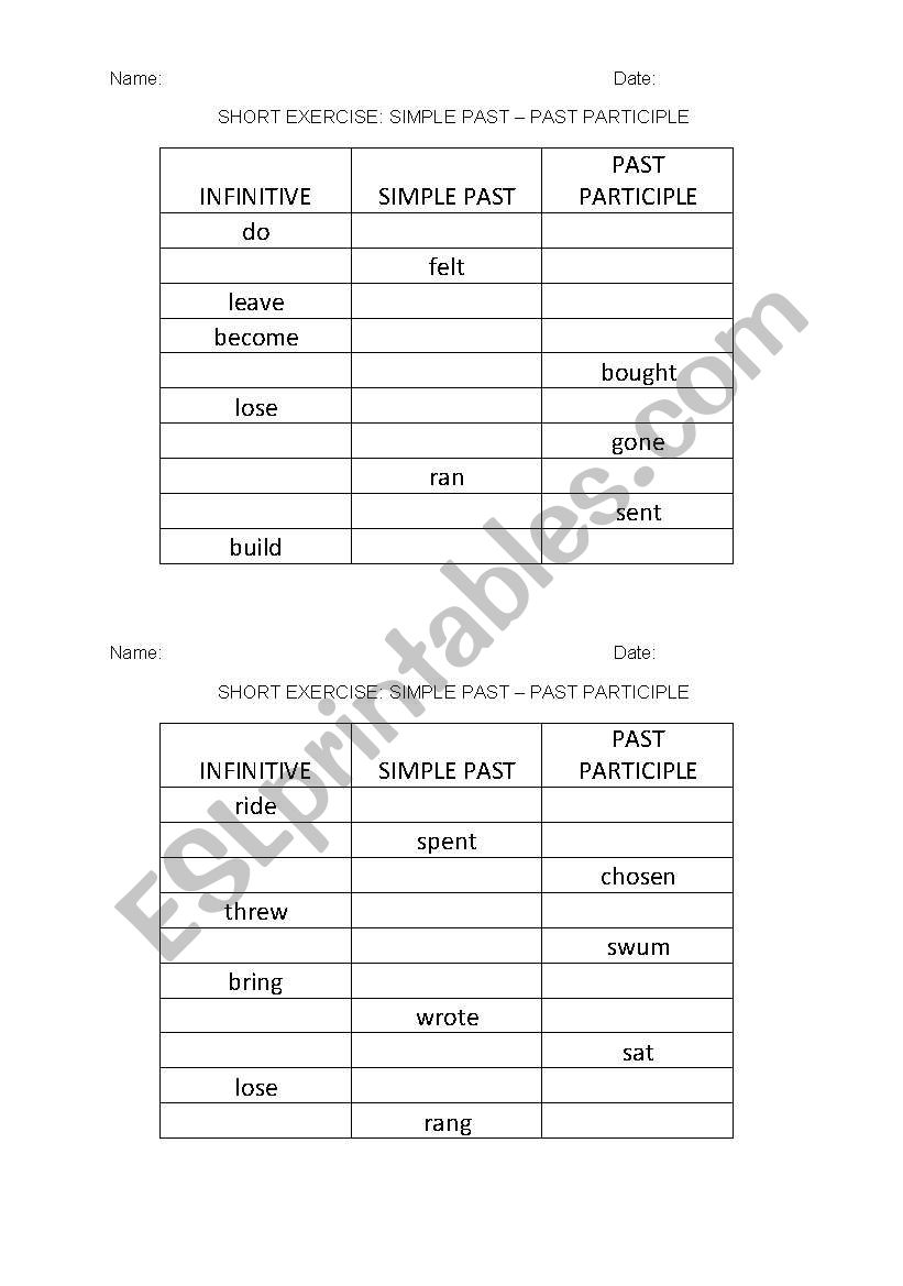 Check Simple Past and Present Perfect verbs