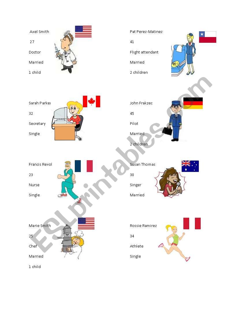 IDENTITY CARDS worksheet