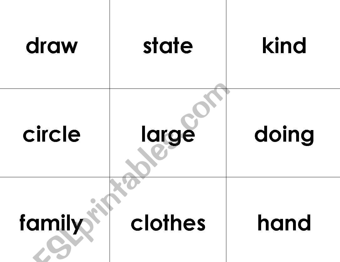 Sight Words Flashcards Set 3 worksheet