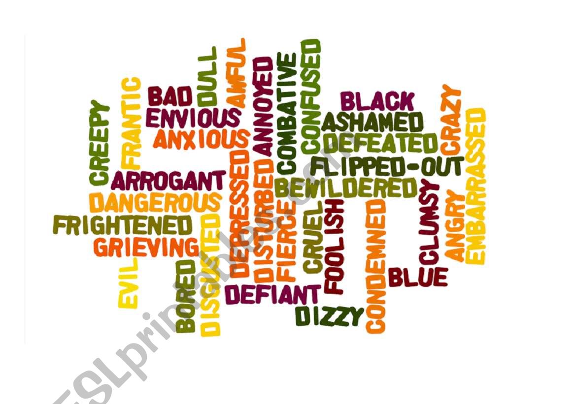 Adjectives Wordle - bad feeligns