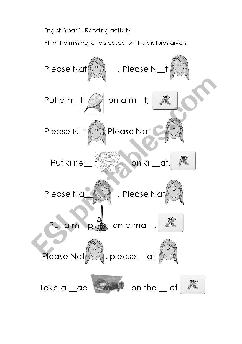 myself worksheet