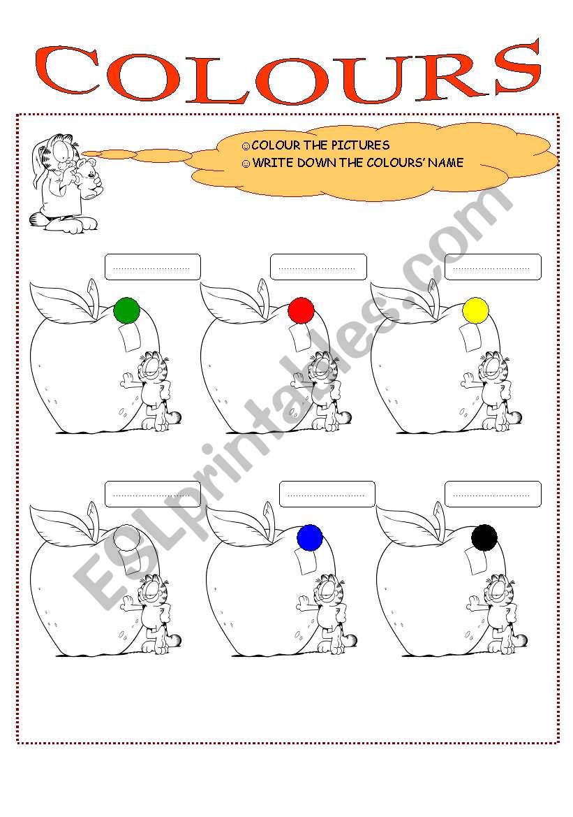 Colours worksheet