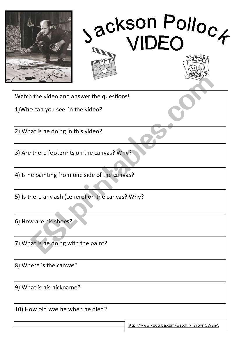 Look and answer Pollock Video worksheet