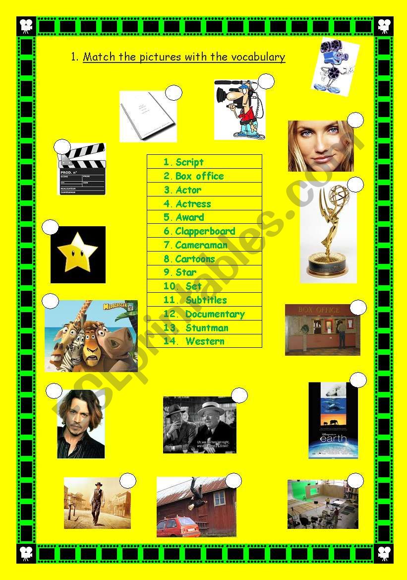 Vocabulary cinema worksheet