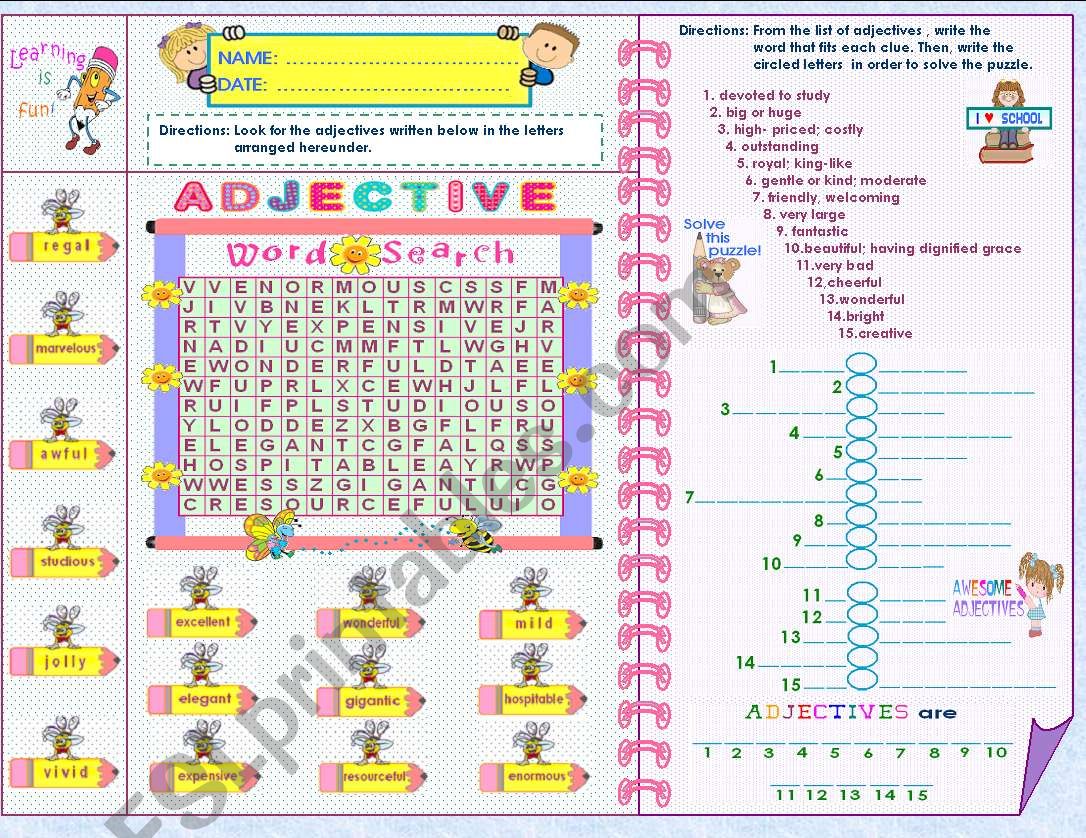 ADJECTIVES worksheet