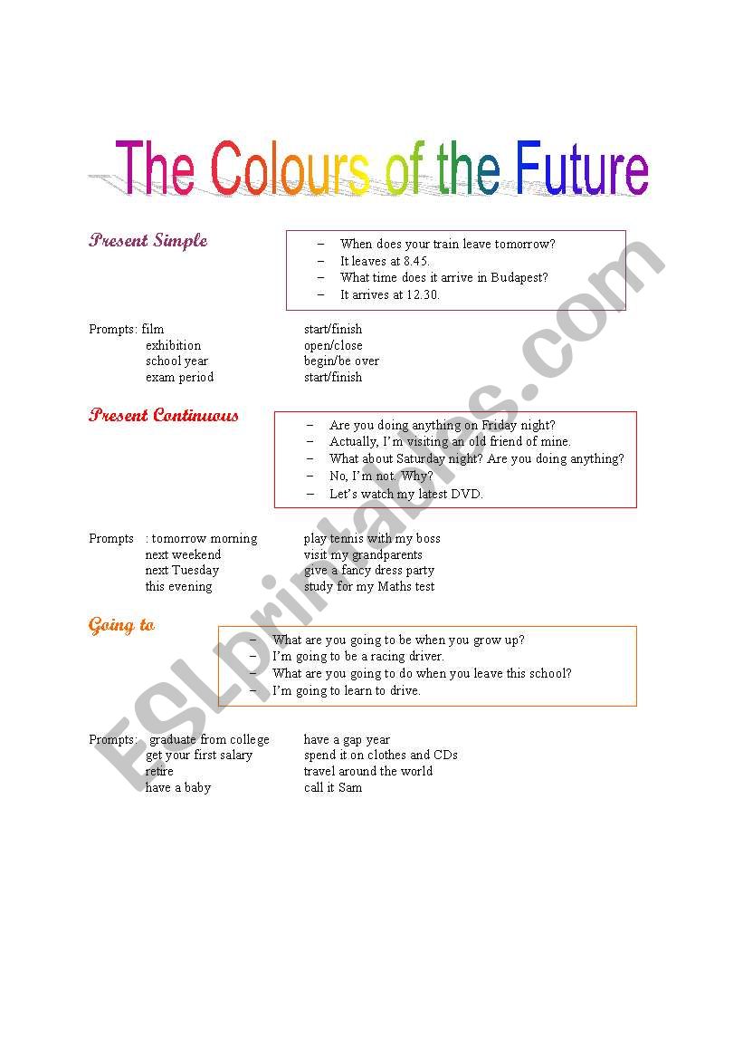 The Colours of the Future worksheet