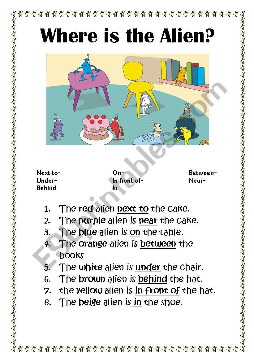 Where is the Alien? worksheet