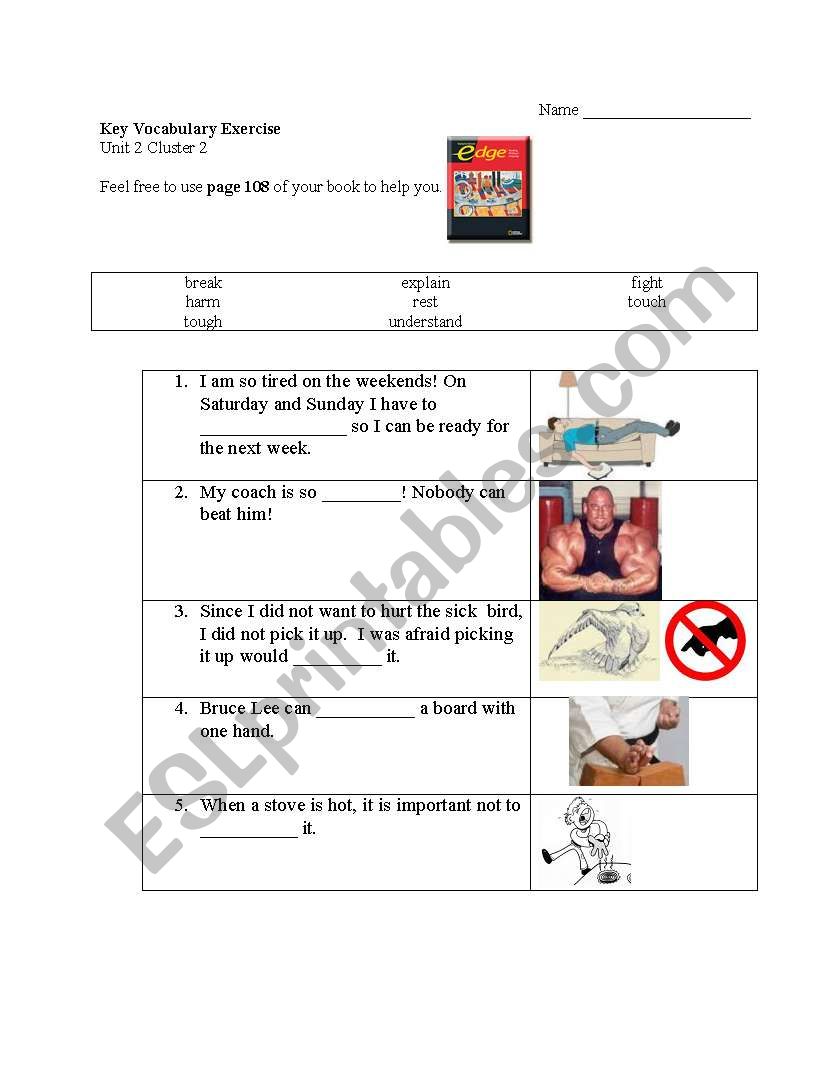 Hampton Brown The Edge Fundamentals Unit 2 Cluster 2 Vocab Activity