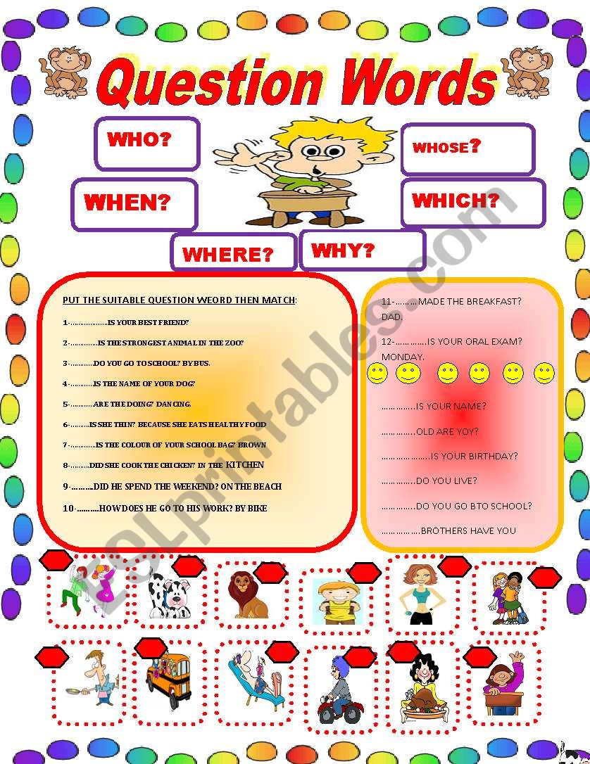 QUESTION WORDS worksheet