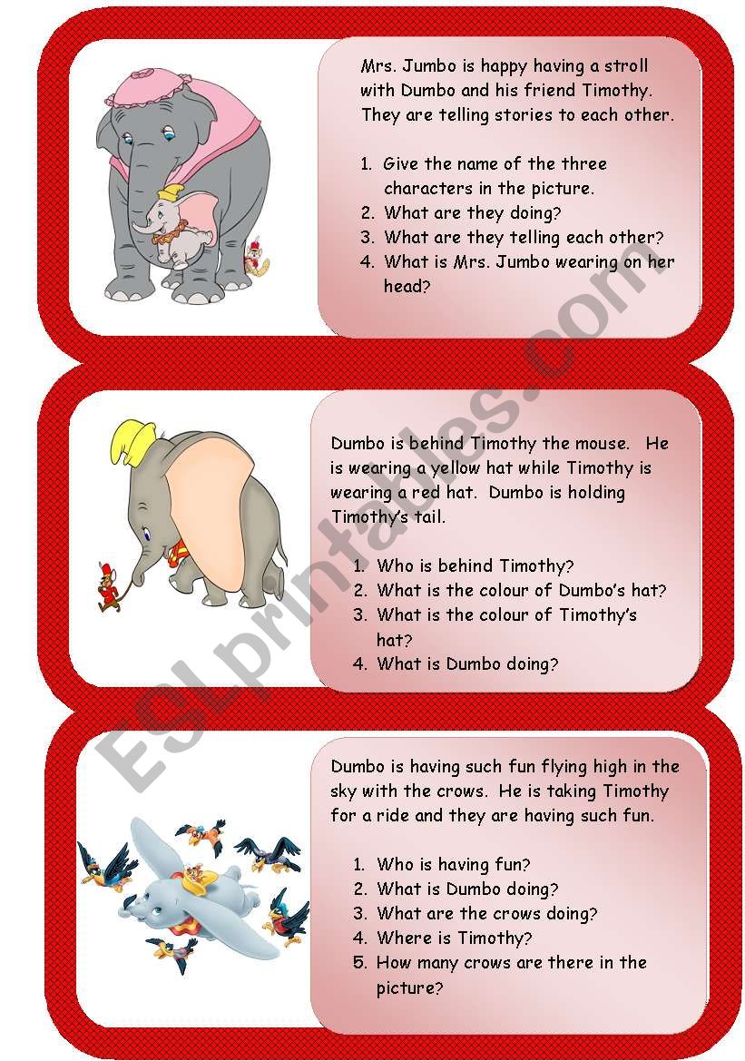 Dumbo - mini-comprehensions worksheet