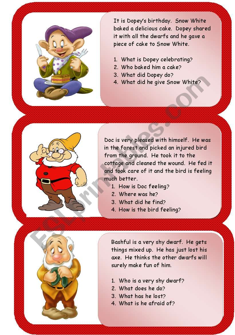 the dwarfs - mini comprehensions