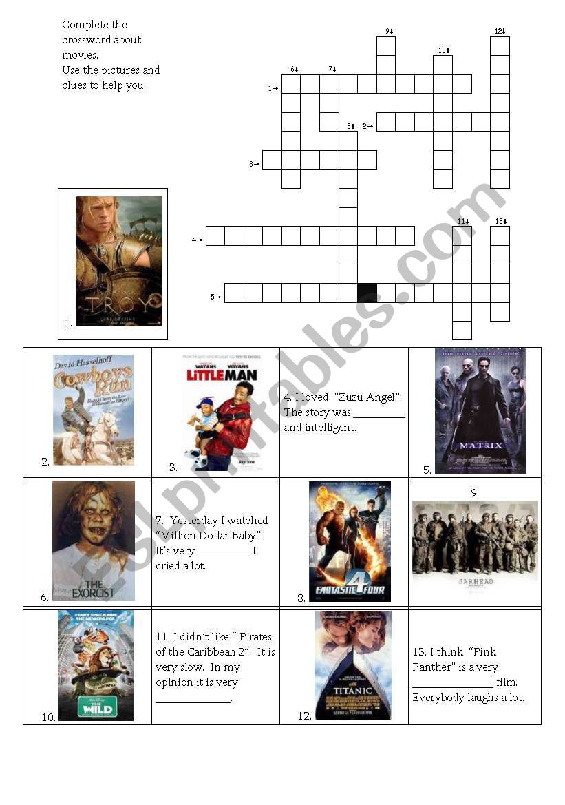 Movies Crossword worksheet