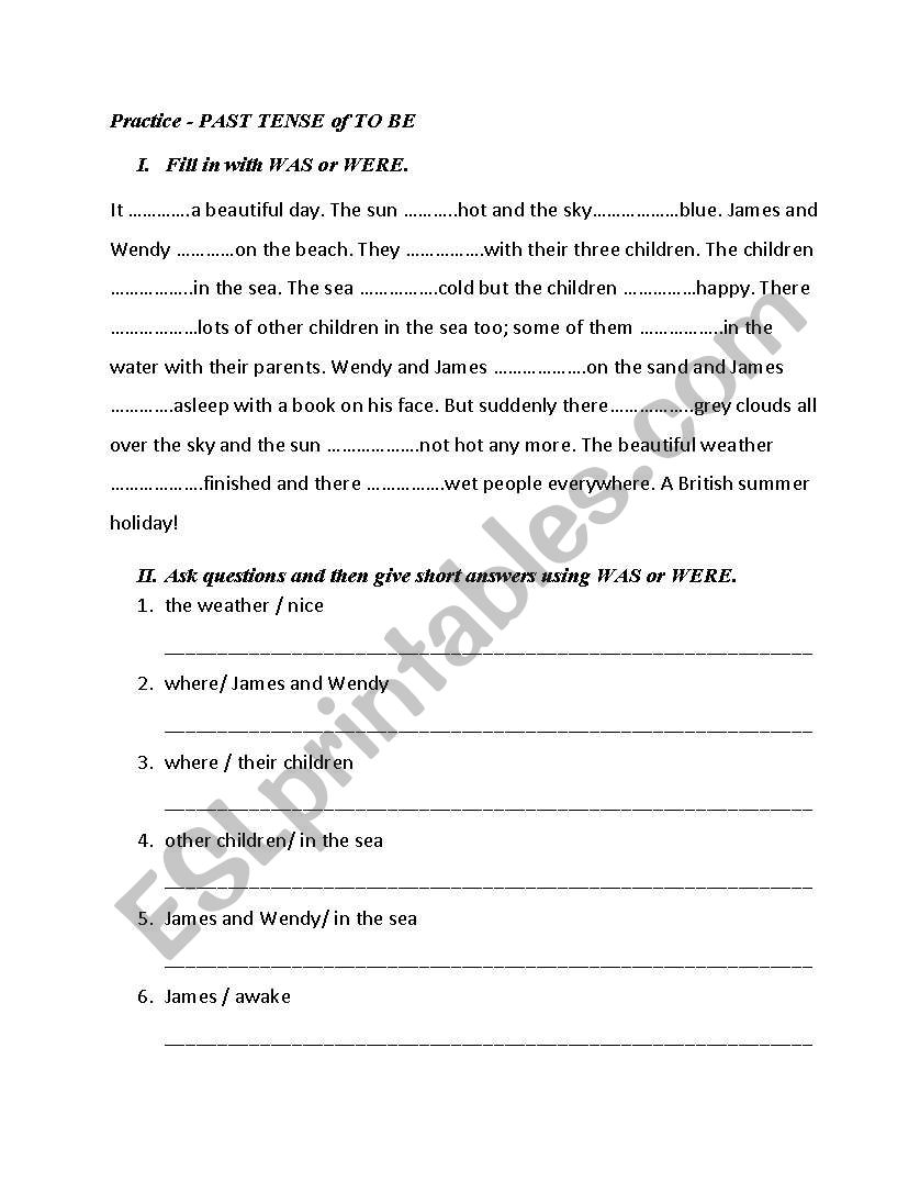 Past Tense worksheet