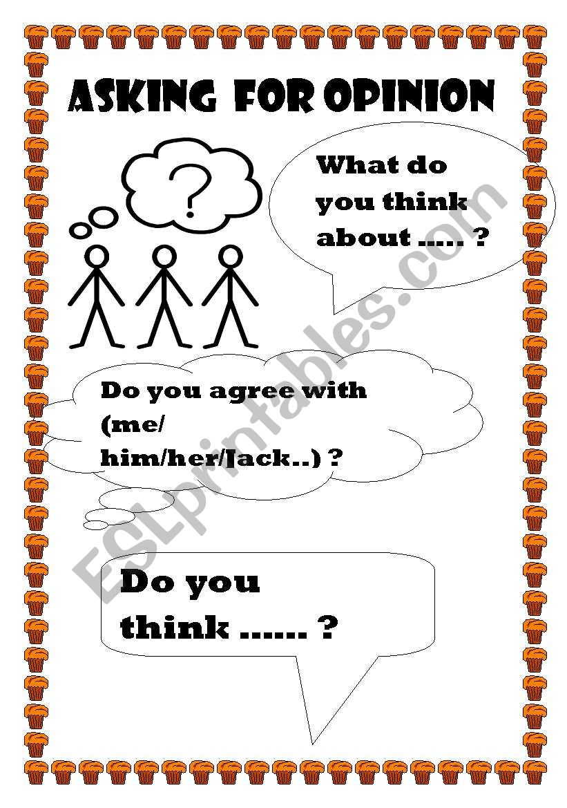 asking for ones opinion worksheet