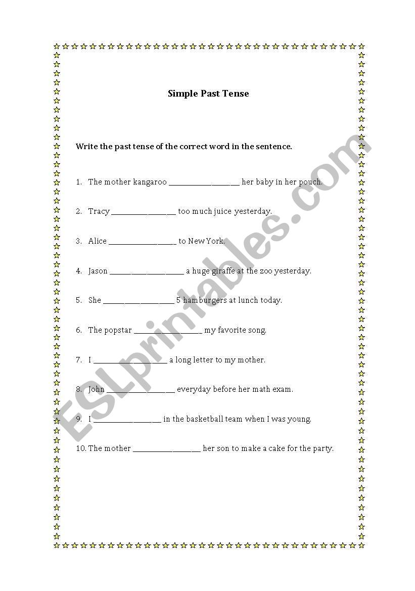 Simple Past Tense worksheet