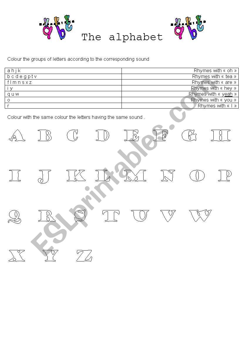 THE ALPHABET worksheet