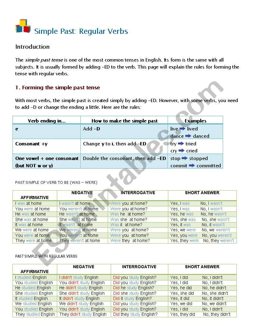 simple past worksheet