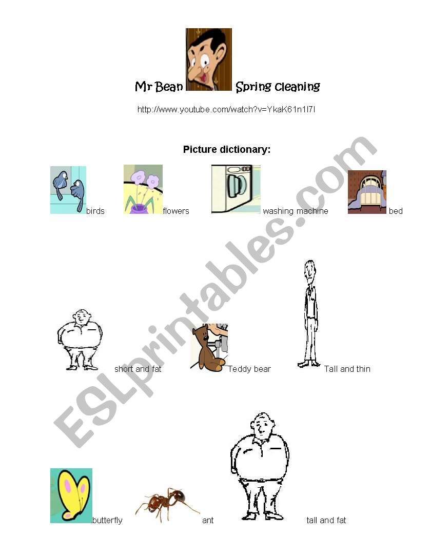 MrBean cartoon worksheet