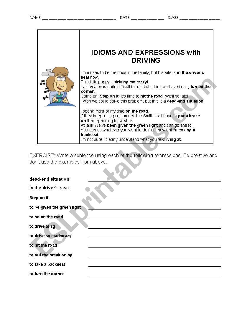 Idioms and Expressions with Driving