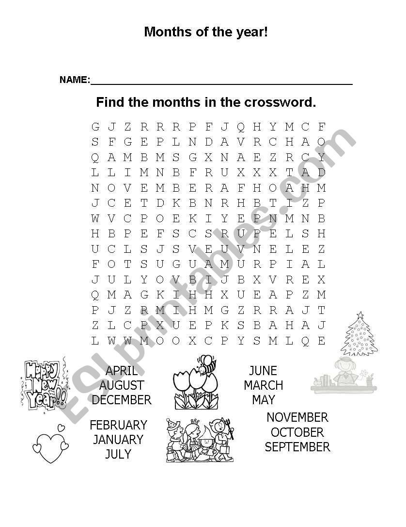 Months of the year worksheet