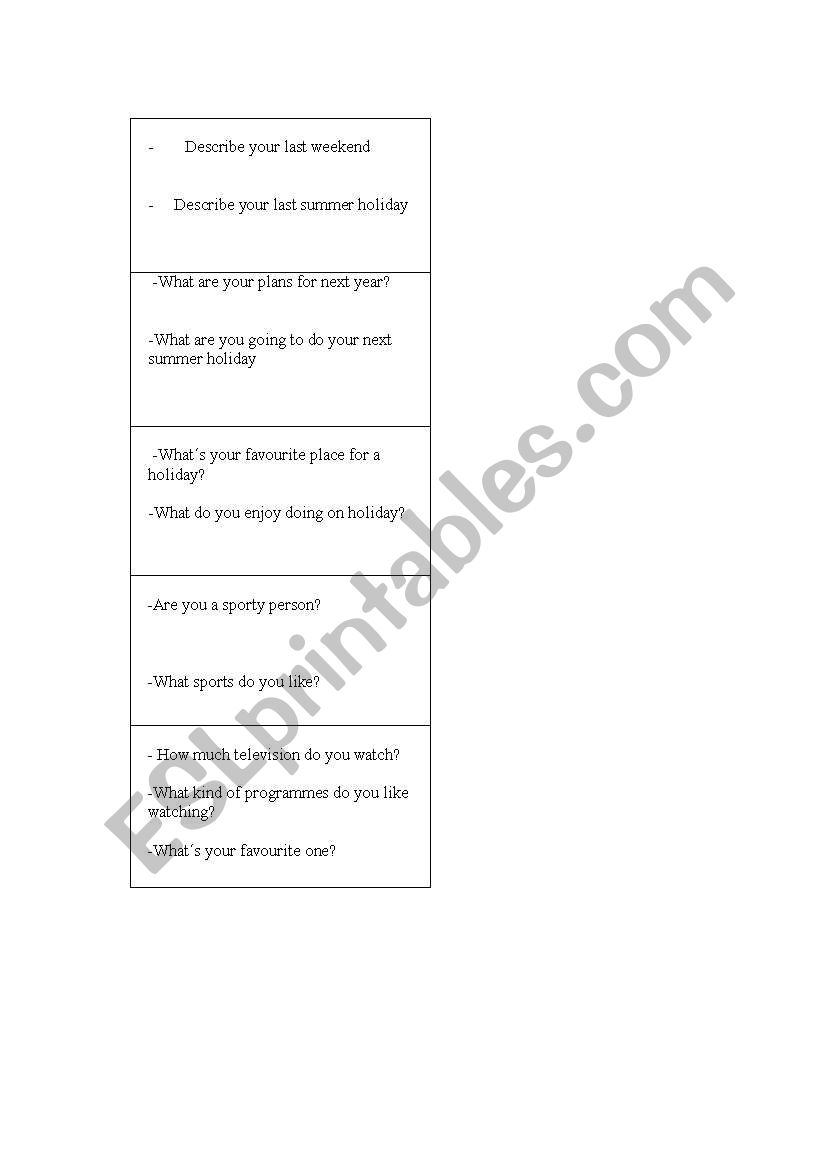 (part 2) set of cards worksheet