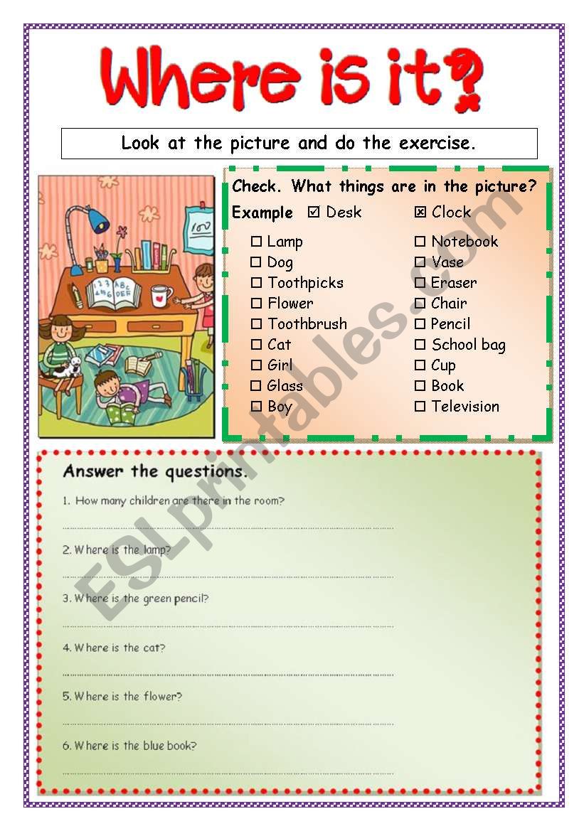 Where is it? worksheet