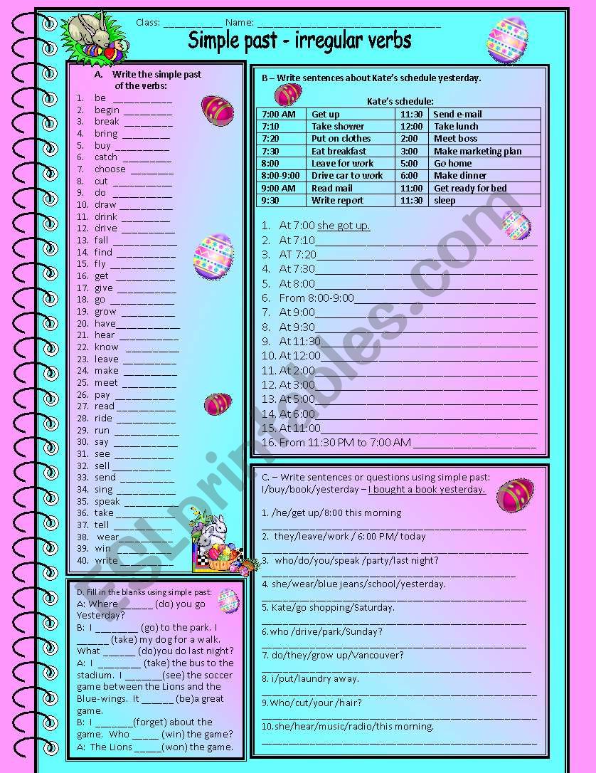 simple-past-irregular-verbs-esl-worksheet-by-kate0611