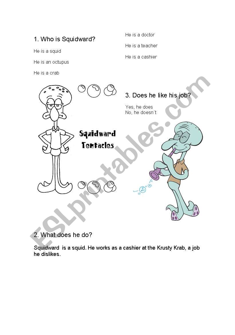 squidward worksheet
