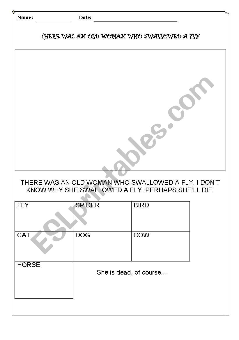 There was an old woman... worksheet