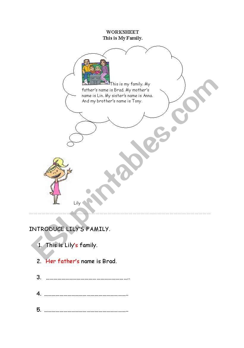 possessive adjectives worksheet