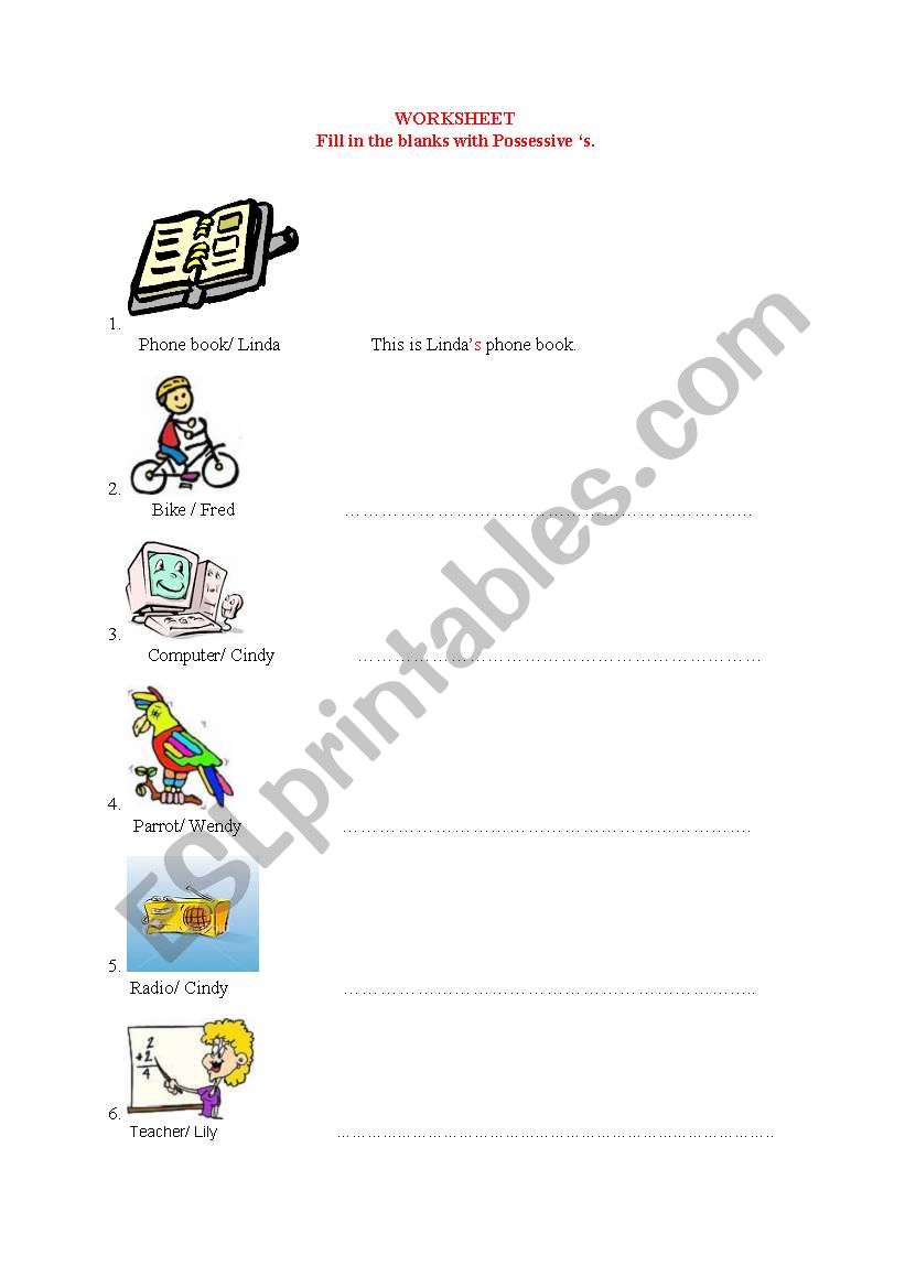 possessive s worksheet