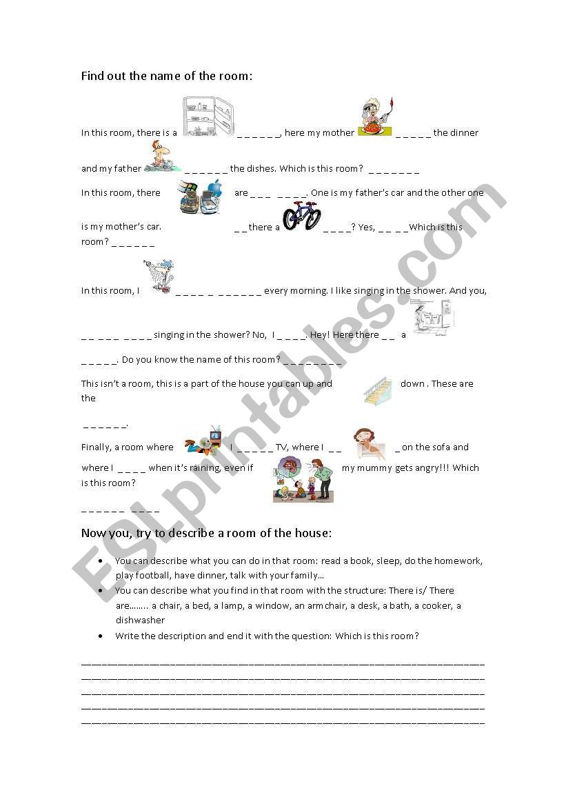 Rooms in the House worksheet