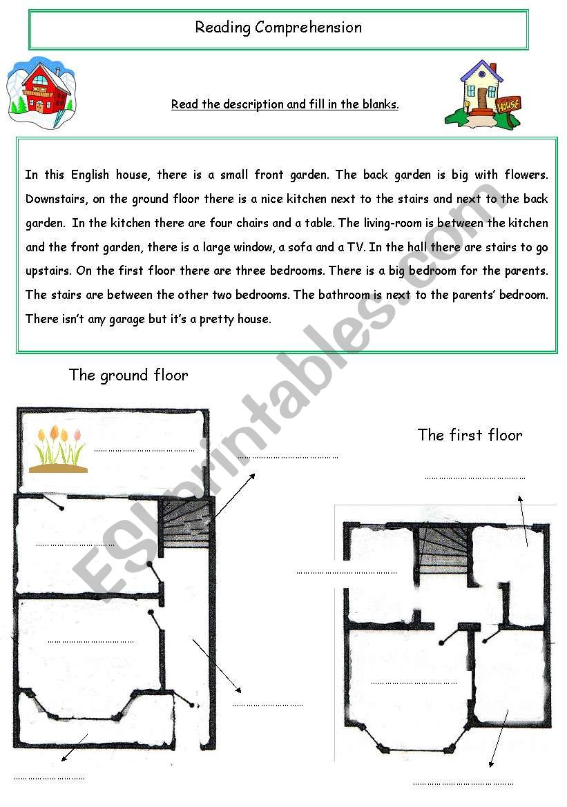 Reading comprehension - description of a house