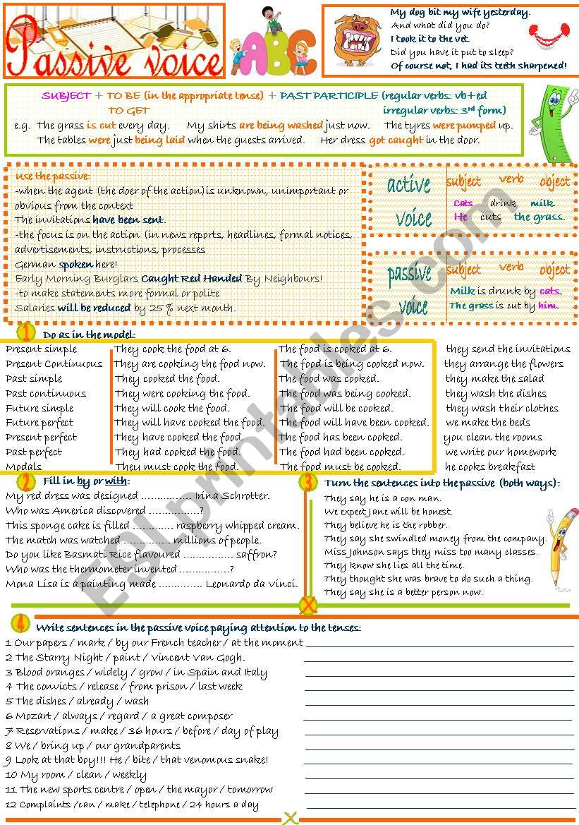 Passive voice worksheet