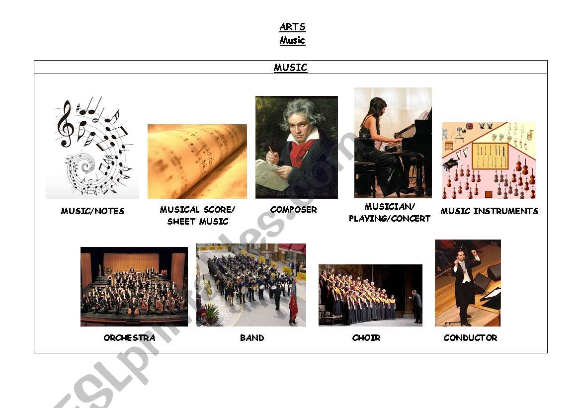 ARTS. MUSIC worksheet