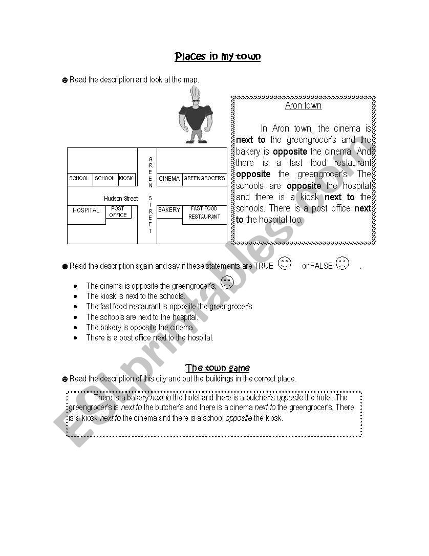 places in town 2  worksheet